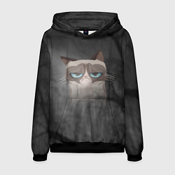 Толстовка-худи мужская Grumpy Cat, цвет: 3D-черный