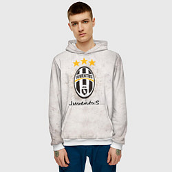 Толстовка-худи мужская Juventus3, цвет: 3D-белый — фото 2
