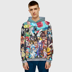 Толстовка-худи мужская Anime, цвет: 3D-меланж — фото 2