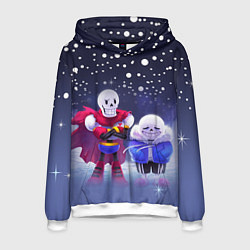 Толстовка-худи мужская Sans & Papyrus, цвет: 3D-белый