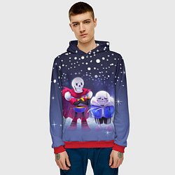 Толстовка-худи мужская Sans & Papyrus, цвет: 3D-красный — фото 2
