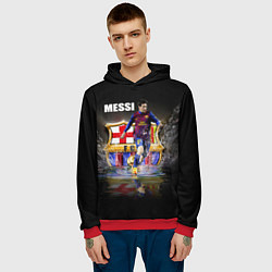 Толстовка-худи мужская Messi FCB, цвет: 3D-красный — фото 2