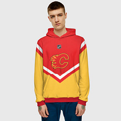 Толстовка-худи мужская NHL: Calgary Flames, цвет: 3D-красный — фото 2