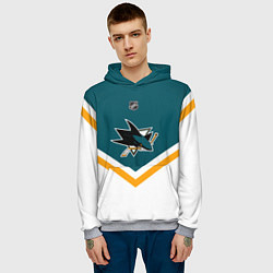 Толстовка-худи мужская NHL: San Jose Sharks, цвет: 3D-меланж — фото 2