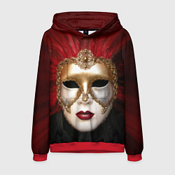 Толстовка-худи мужская Венецианская маска, цвет: 3D-красный