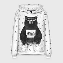 Толстовка-худи мужская Bear Hugs, цвет: 3D-белый
