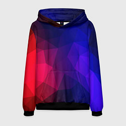 Толстовка-худи мужская Red&Blue, цвет: 3D-черный
