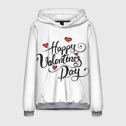 Толстовка-худи мужская Happy Valentines Day, цвет: 3D-меланж