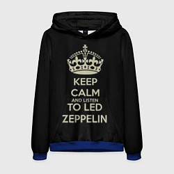 Толстовка-худи мужская Keep Calm & Led Zeppelin, цвет: 3D-синий