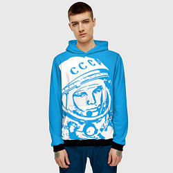 Толстовка-худи мужская Гагарин: CCCP, цвет: 3D-черный — фото 2