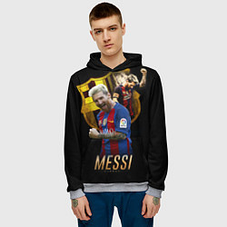 Толстовка-худи мужская Messi Star, цвет: 3D-меланж — фото 2