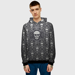 Толстовка-худи мужская Black Milk: Skulls, цвет: 3D-черный — фото 2