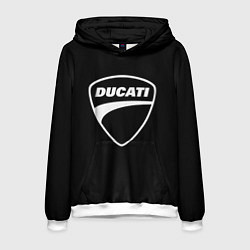 Толстовка-худи мужская Ducati, цвет: 3D-белый