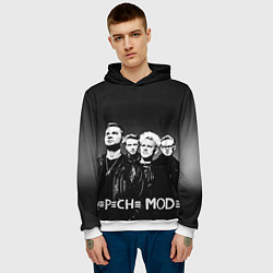 Толстовка-худи мужская Depeche Mode: mono, цвет: 3D-белый — фото 2