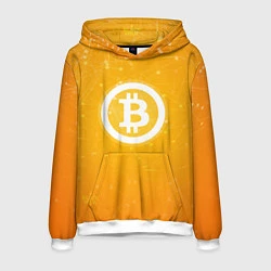 Толстовка-худи мужская Bitcoin Orange, цвет: 3D-белый