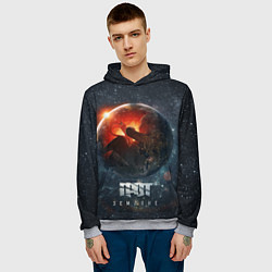 Толстовка-худи мужская ГРОТ: Земляне, цвет: 3D-меланж — фото 2