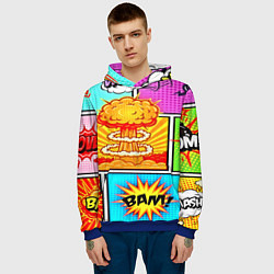 Толстовка-худи мужская Pop Art, цвет: 3D-синий — фото 2