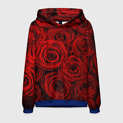 Толстовка-худи мужская Красные розы, цвет: 3D-синий