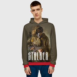 Толстовка-худи мужская STALKER: Warrior, цвет: 3D-красный — фото 2