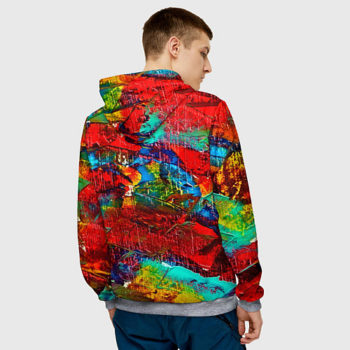 Мужская толстовка Разводы абстракции / 3D-Меланж – фото 4