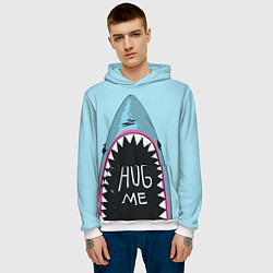 Толстовка-худи мужская Shark: Hug me, цвет: 3D-белый — фото 2
