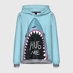 Толстовка-худи мужская Shark: Hug me, цвет: 3D-меланж