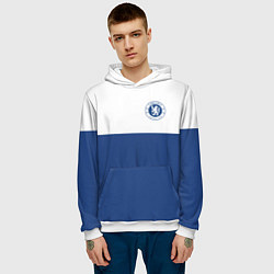 Толстовка-худи мужская Chelsea FC: Light Blue, цвет: 3D-белый — фото 2