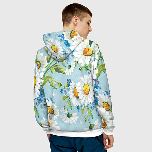 Мужская толстовка Ромашки / 3D-Белый – фото 4