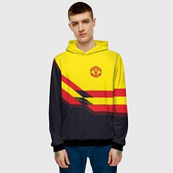 Толстовка-худи мужская Man United FC: Yellow style, цвет: 3D-черный — фото 2