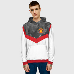 Толстовка-худи мужская Man United FC: Grey Polygons, цвет: 3D-красный — фото 2