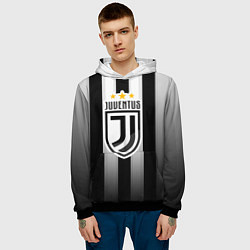Толстовка-худи мужская Juventus FC: New logo, цвет: 3D-черный — фото 2