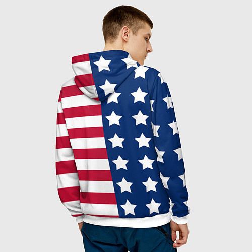 Мужская толстовка USA Flag / 3D-Белый – фото 4