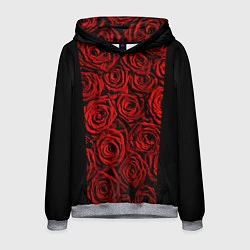 Толстовка-худи мужская Унисекс / Красные розы, цвет: 3D-меланж