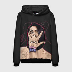 Толстовка-худи мужская Face Star, цвет: 3D-черный