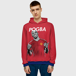 Толстовка-худи мужская FC MU: Pogba, цвет: 3D-синий — фото 2