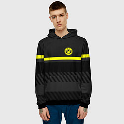 Толстовка-худи мужская FC Borussia 2018 Original #3, цвет: 3D-черный — фото 2
