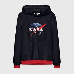 Толстовка-худи мужская NASA: Black Space, цвет: 3D-красный