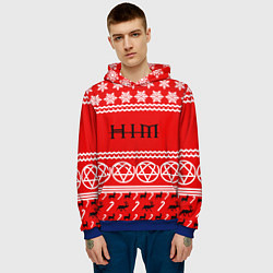 Толстовка-худи мужская Праздничный HIM, цвет: 3D-синий — фото 2