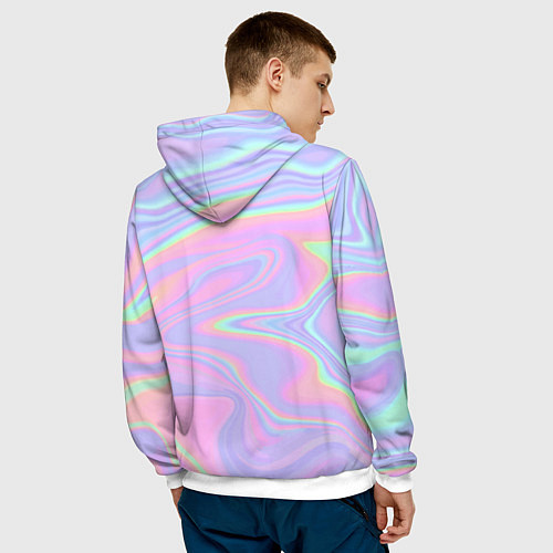 Мужская толстовка Танцуй в моем неоне / 3D-Белый – фото 4