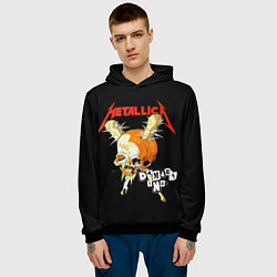 Толстовка-худи мужская Metallica - orange skull, цвет: 3D-черный — фото 2