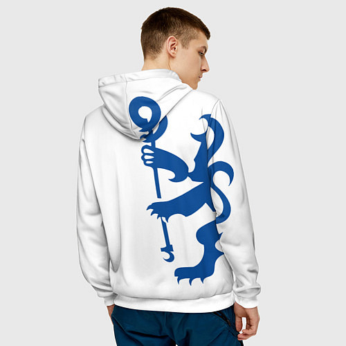 Мужская толстовка FC Chelsea: White Lion / 3D-Белый – фото 4