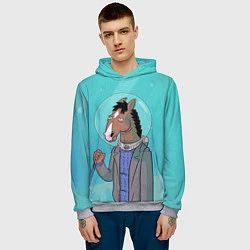 Толстовка-худи мужская BoJack, цвет: 3D-меланж — фото 2