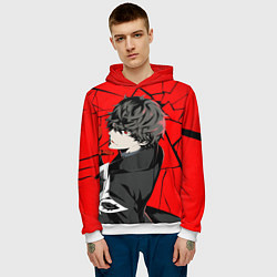 Толстовка-худи мужская Persona 5, цвет: 3D-белый — фото 2