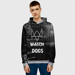 Толстовка-худи мужская Watch Dogs: Hacker, цвет: 3D-меланж — фото 2