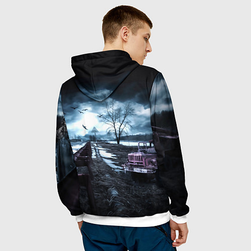 Мужская толстовка S.T.A.L.K.E.R: Radiation / 3D-Белый – фото 4