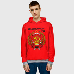 Толстовка-худи мужская Александр из СССР, цвет: 3D-меланж — фото 2