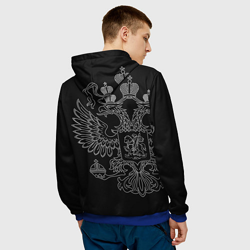 Мужская толстовка ВКС: герб РФ / 3D-Синий – фото 4