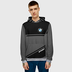 Толстовка-худи мужская BMW SPORT БМВ СПОРТ, цвет: 3D-меланж — фото 2