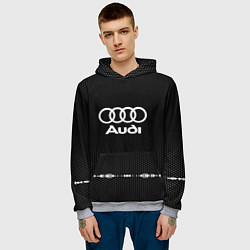 Толстовка-худи мужская Audi: Black Abstract, цвет: 3D-меланж — фото 2