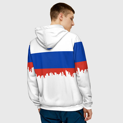 Мужская толстовка Irkutsk: Russia / 3D-Белый – фото 4